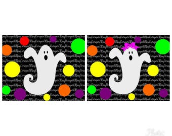 Ghost svg, ghost with bow svg, bucket decal svg, halloween svg, trick or treat svg, halloween bucket cut file, silhouette cricut cut files