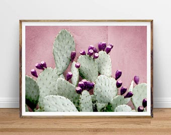 Cactus Wall Art, Cactus Print, Cactus Art, Desert Cactus Photo, Cactus South Western Decor, Cactus Photography, Pink and Green Printable Art