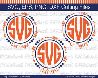 Auburn svg, AU Football svg, Auburn Football, War Eagle svg, Tigers, SVG, Png, Eps, Dxf, Silhouette Cutting Files