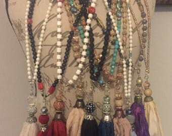 BoHo Chic Silk Tassle Necklace