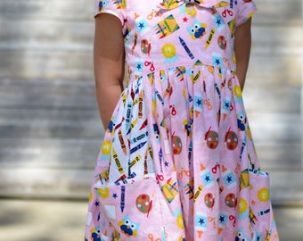 Girl's Back to School Dress- Girl's Dress- School Dress- Back to School Outfit
