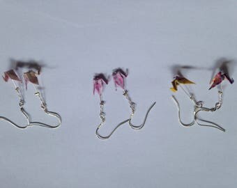 Tiny Origami Paper Crane Earrings - choose 1 pair