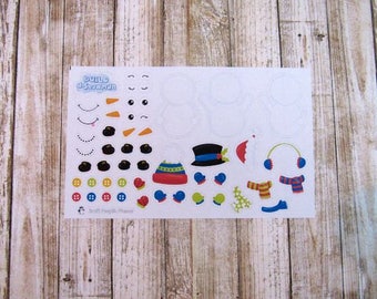 Build A Snowman Stickers, Build Your Own Snowman Stickers, Snowman stickers