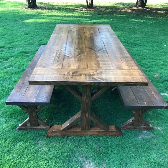 Handcrafted X-style Farmhouse Table