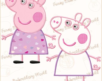 BOGO FREE! Peppa's Mommy applique embroidery design, machine embroidery design, embroidery designs. Instant download,5 sizes,8 formats #2027