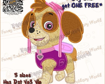 PAW Patrol Skye applique embroidery design, machine embroidery, embroidery designs. Instant download, 5 sizes, 8 formats #2030-4