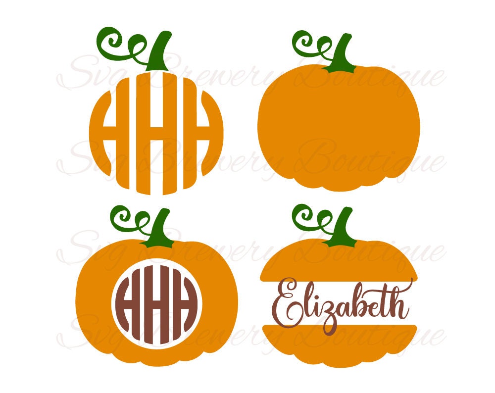 Download Pumpkin Halloween monogram fame split frame SVG layered