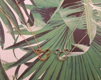 Mickey Mouse necklace, mickey ears, dainty necklace, Disney necklace, cartoon,