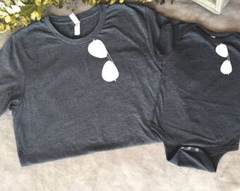 Sunglasses shirt, dad and baby matching shirt, matching shirt, childs shirts, men's shirt, baby clothes, fathers day, baby shower, birthday