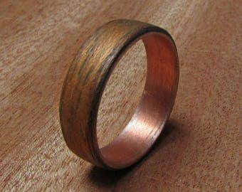 wooden wedding bands copper and wood ring anniversary gift ideas rustic copper ring - Wooden Wedding Rings For Men wooden wedding bands copper and wood ring anniversary gift ideas rustic copper ring - Wooden Wedding Rings For Men