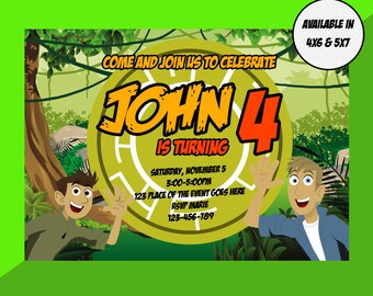 Wild Kratts Invitation. Wild Kratts Birthday Invitation. Wild Kratts Invite. Wild Kratts Birthday