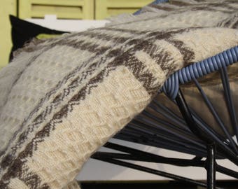 SALE-new price-100% wool blanket/wool throw/beige blanket/bedcover/bedspread