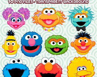 Sesame Street Clipart, Sesame Street PNG, Sesame Street Characters,Cookie Monster PNG, Instant Download 37