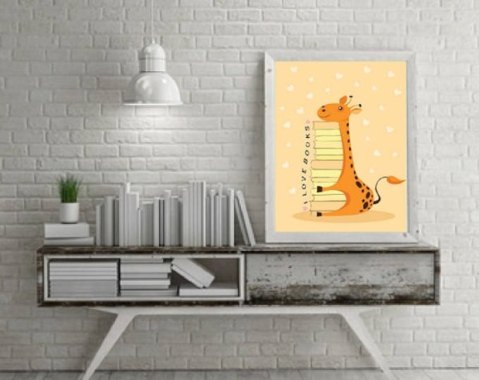 Printable gifts. Home decor Wall Art Digital poster Funny giraffe