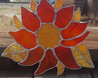 sunflower burst- stained glass