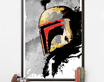 Star Wars Poster/Boba Fett Print 039/Boba Fett Poster/Star Wars Print/Canvas Print/Digital Print/Plastic Poster/Star Wars Gift/Film Print