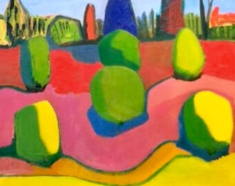 Apple Orchard with Purple Pine