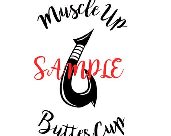 Muscle Up Butter Cup Moana Inspired Disney SVG File For Cricut, Silhouette