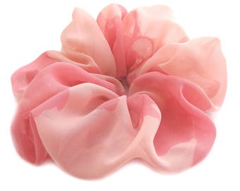 Pink Scrunchies, Hair Scrunchies, Chiffon Scrunchy, Hair Bobbles, Big Scrunchie, Large Scrunchies, Pony Tail Holder, Hair Wrap, Hair Ties,