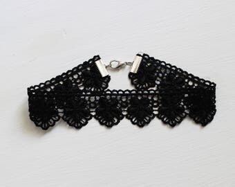 Black lace choker necklace vintage style necklace. Black lace choker, jewelry Boho,Boho necklace. Black choker.