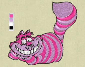 Cheshire Cat Embroidery Design, Alice in Wonderland Embroidery Design , Disney Princess Embroidery Design, Cat embroidery design