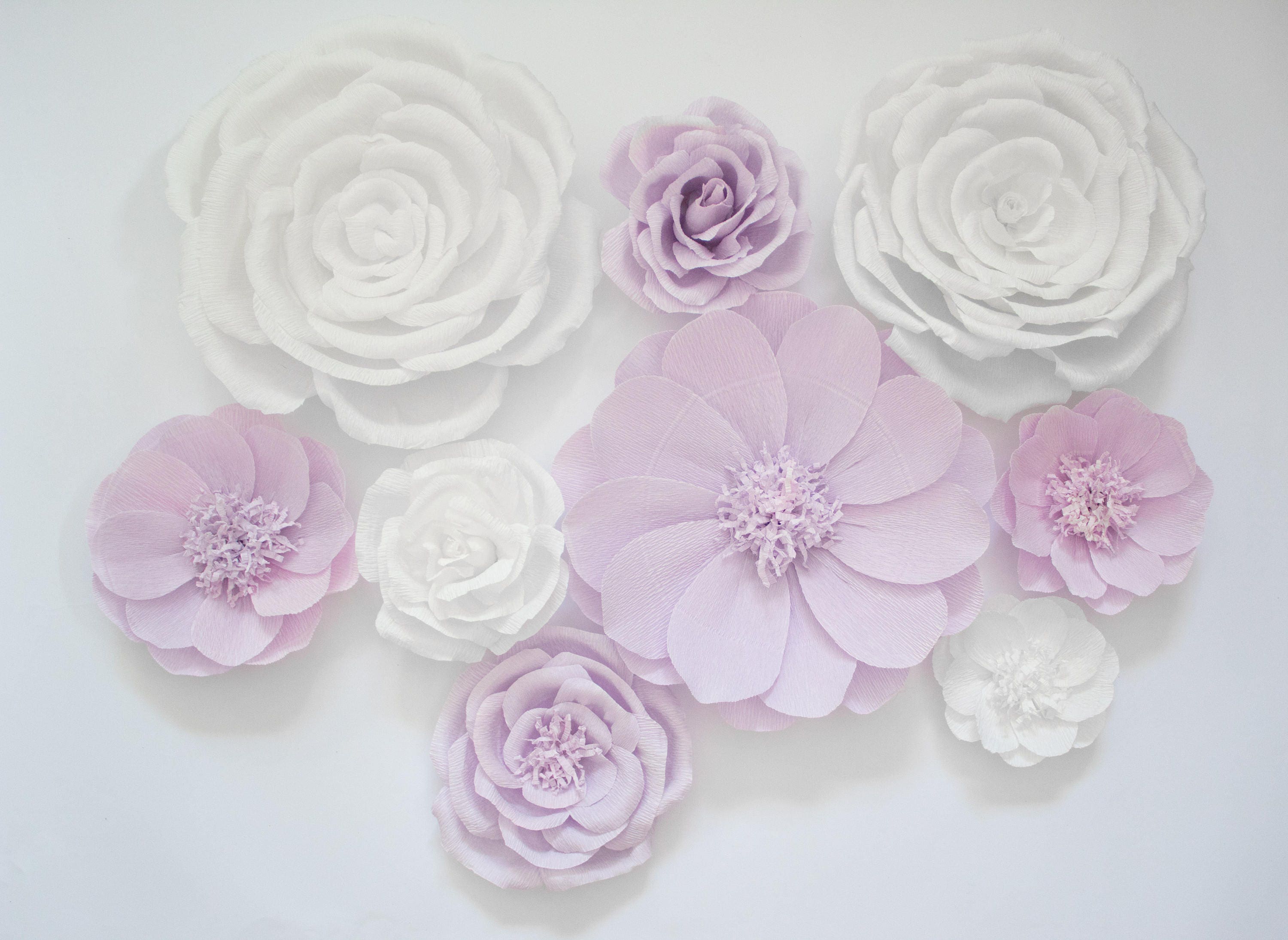 9 Crepe Paper Flowers Baby Nursery Wall Paper Flower