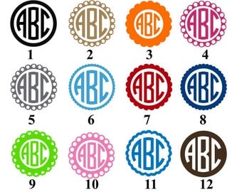 Monogram Decals, Yeti Stickers, Circle Monogram, Custom Monogram, Laptop Decal, Laptop Decals, Yeti Monogram Sticker, Three Letter Monogram