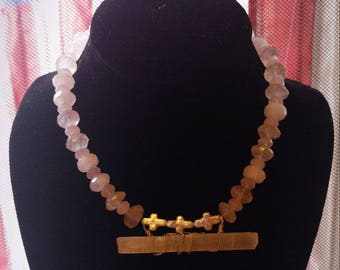 Siren Rose Quartz, Pearl, Selenite Choker