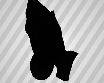 Praying Hands Silhouette Svg Dxf Eps Silhouette Rld RDWorks Pdf Png AI Files Digital Cut Vector File Svg File Cricut Laser Cut