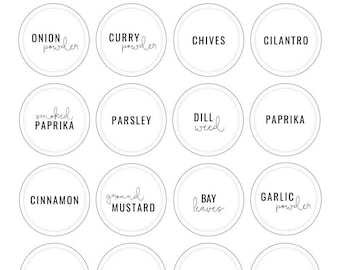 Spice jar labels | Etsy