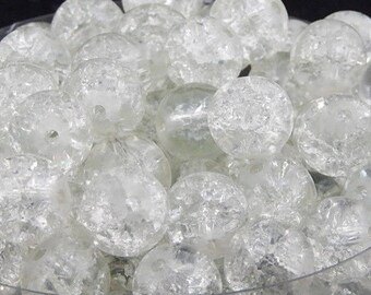 beads crackle clear quartz