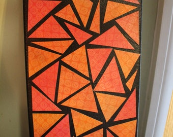 Pink, Orange, and Black Wall Art