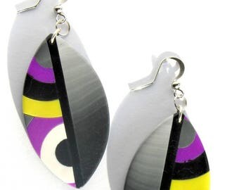 Earrings in polymer clay, bullet shape.