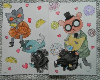 Night in the Woods Game Fanart Watercolor Painting
