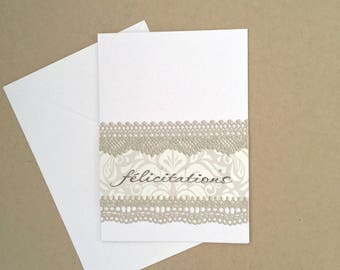 Congratulations birth or marriage - lace series card