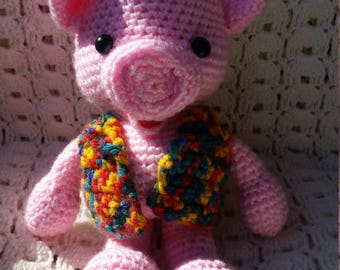Pink Piggy - crochet toy for a birthday gift, to be part of the baby room design (handmade)