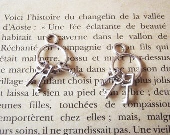 silver metal 1 "small Keyring" charm