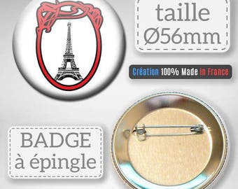 Paris France Eiffel Tower Capital idea gift 56 mm badge
