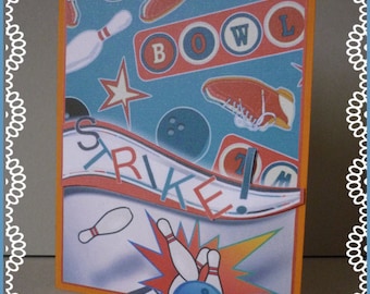 All occasion card: card for bowling fan, zipper
