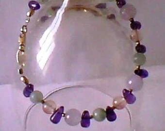 Bracelet - semi-precious Gemstones pastel - Silver 925