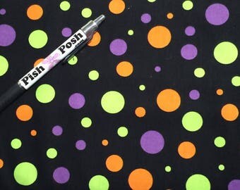 Fabric cotton Halloween Dots, quilting fabric yardage, fabric yardage