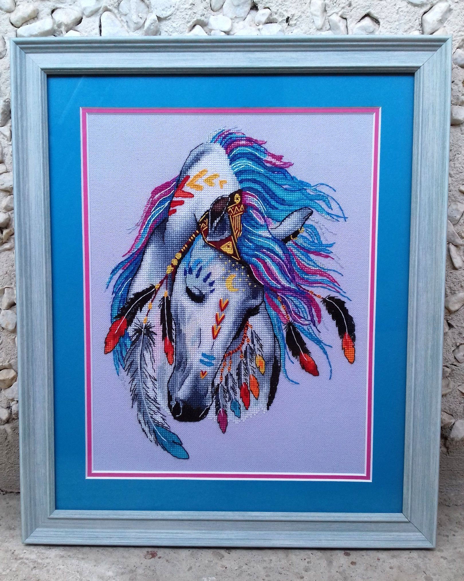 Indian Horse Cross Stitch Pattern Animal pattern Modern cross stitch