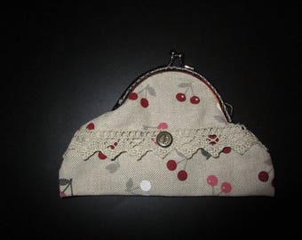 shabby chic tone linen coin purse