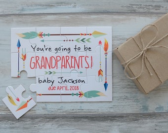 Pregnancy Reveal to Grandparents, Personalized Pregnancy Reveal Puzzle, Pregnancy Announcement Grandparents, Pregnancy Announcement Puzzle