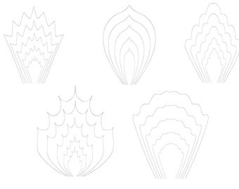 Paper Flower Template SVG Clipart DIY Instant Download Paper Flowers Quill Kit Paper Printable Quilling Cricut Cutting File DIY Flowers