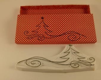 handmade Christmas tree snow stamp