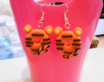 "Tigger" polymer clay earring
