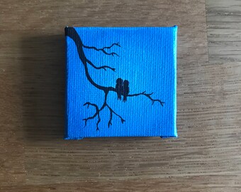 Hand Painted Love Birds Magnet