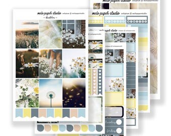 Dandelions / Planner Sticker Kit / Erin Condren / Photography / Countryside Flowers Fields Pastel Floral Clouds Skies