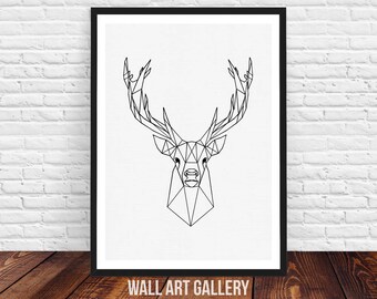 Geometric deer | Etsy